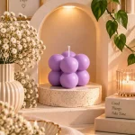 Küp Bubble - Doğal Soya Blok Dekoratif Mum - 5'li
