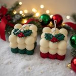 Winter Elegance Kare Bubble - Doğal Soya Dekoratif Mum