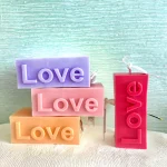 Love Yazılı Baton - Doğal Soya Dekoratif Mum