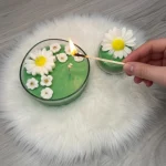 Papatya Mevsimi - Doğal Soya Cam Kase Tasarım Mum Seti