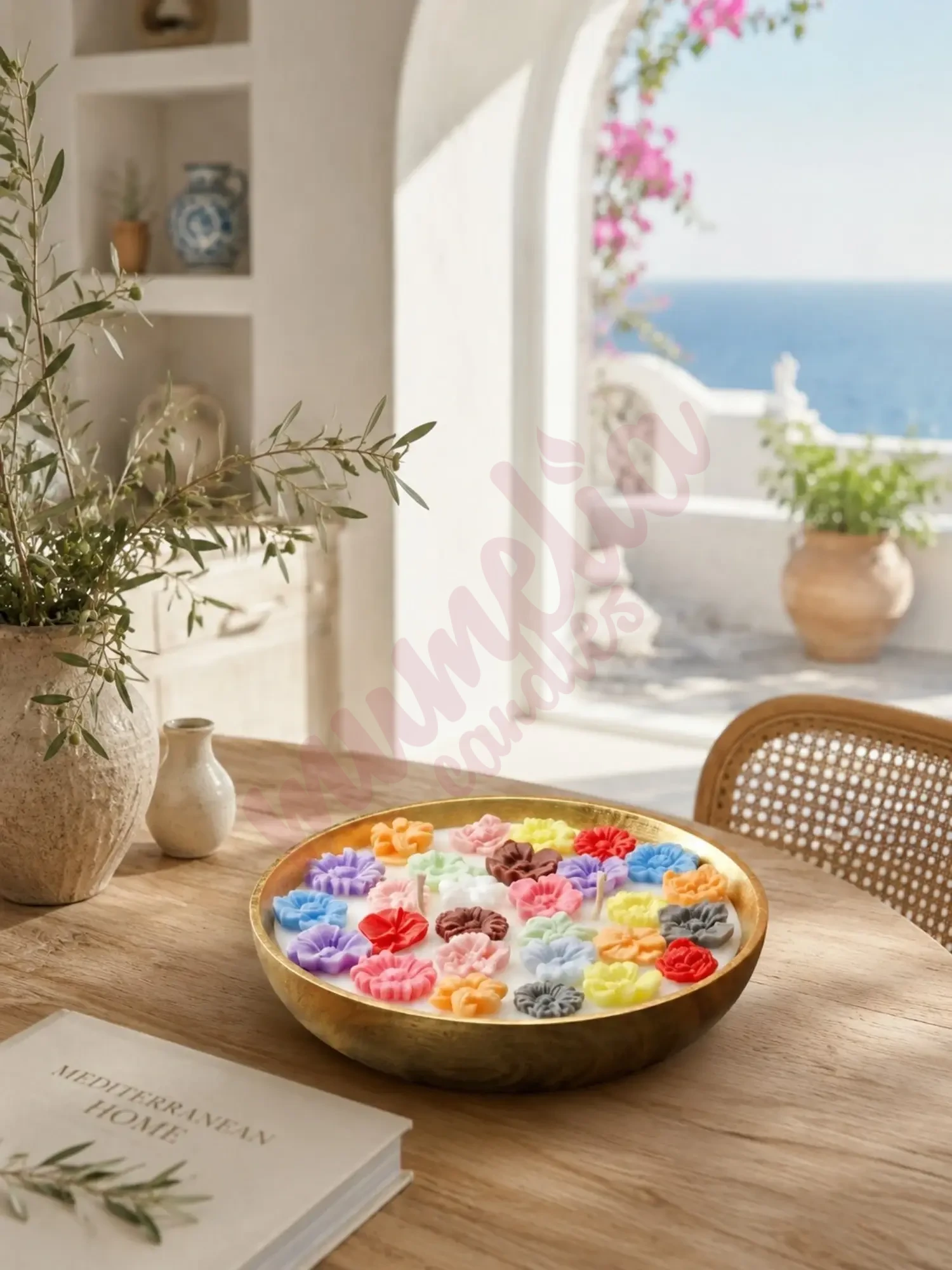 M-PR-1403-4-min Gökkuşağı Bahçesi - Doğal Soya Akasya Kase Dekoratif Mum - Görsel 1
