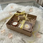Papatya Esintisi - Doğal Soya Bambu Kase Tasarım Mum Seti