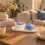 Papatya & Şakayık Esintisi – Doğal Soya Taştozu Mum Seti